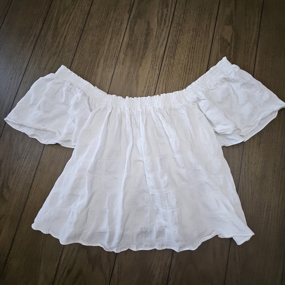 Mustard Seed Tops - Mustard Seed White Off-Shoulder Blouse